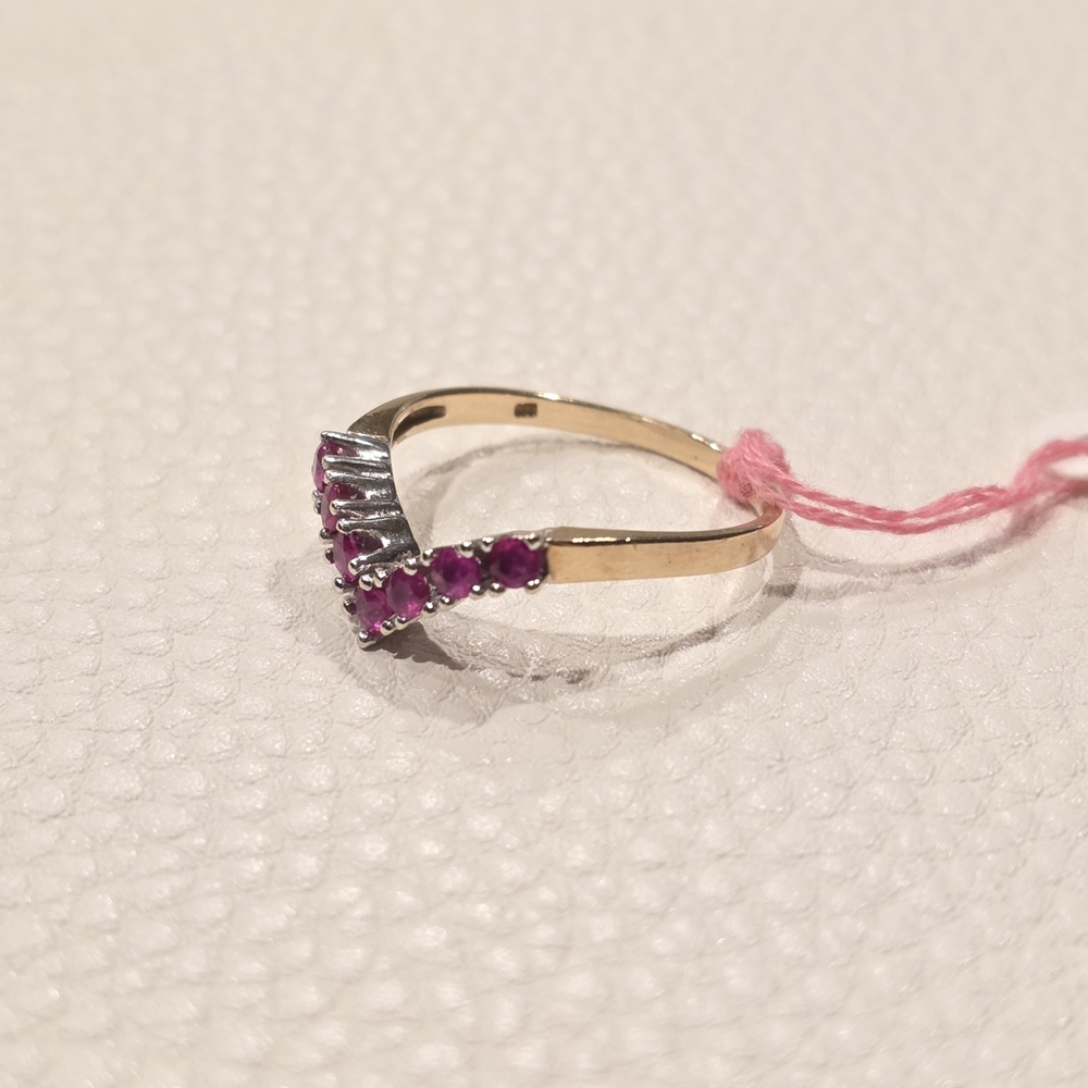 14k Two Tone Real Gold Ruby Ring - image 3